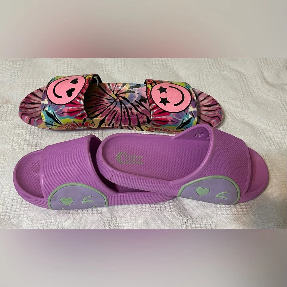 The Children's Place Purple and Multicolor Girls Slide Sandals